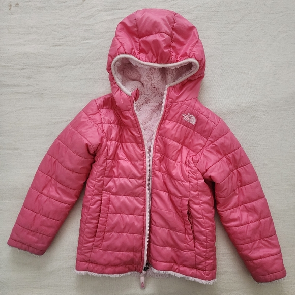 Other - The north face pink fuzzy jacket kids 6